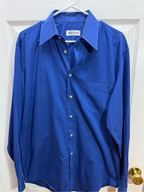 Moda Mario Men's Casual Button-Down Shirt - Royal Blue